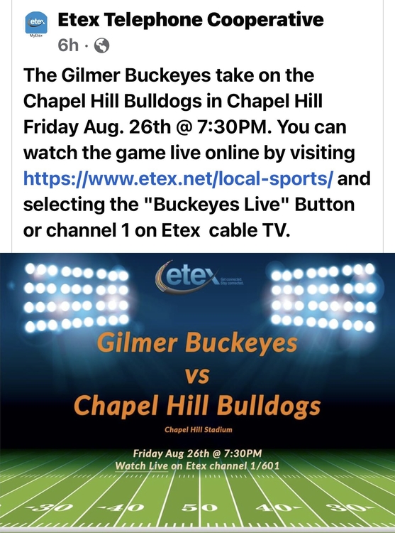 Gilmer hosts Chapel Hill in Week 1 Game of the Week