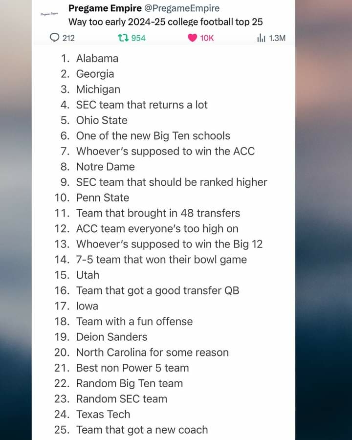 Early Look At The 2024 Top 25 College Football Sports The   FB IMG 1704851414393 .ba9fac6dcb1f3e319d685d1609441d1d 